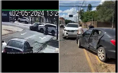 Vídeo: caminhonete que seguia no corredor de ônibus provoca acidente na Rua Brilhante